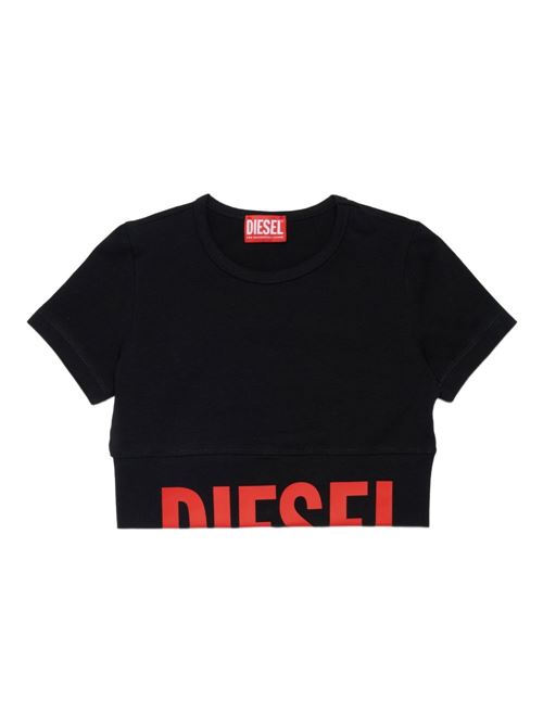 T-shirt bambina Diesel nera a manica corta DIESEL KIDS | J02581KYA0LK900